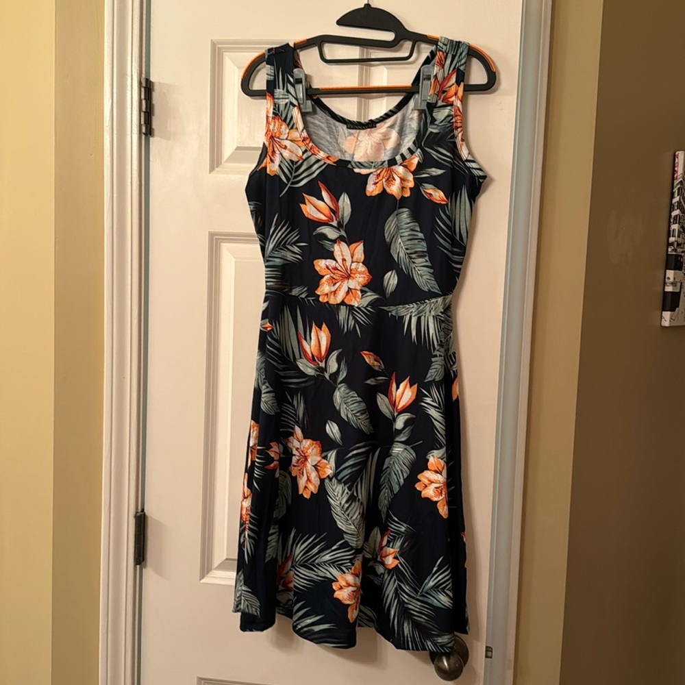 Hawaiian print summer dress